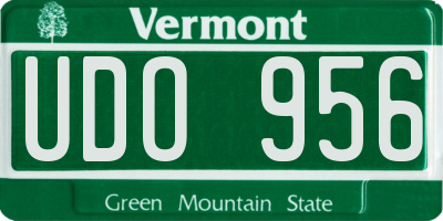 VT license plate UDO956