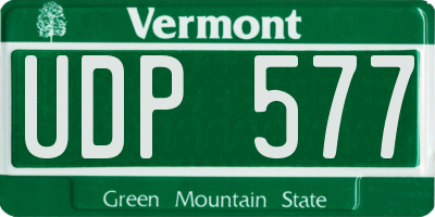 VT license plate UDP577