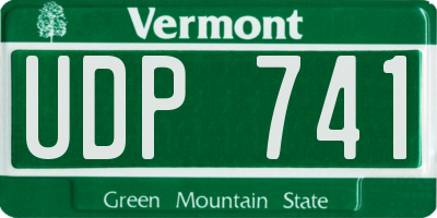 VT license plate UDP741