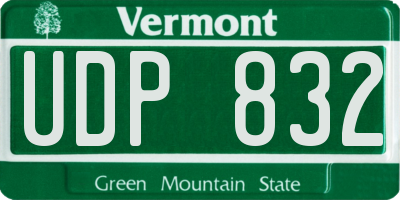 VT license plate UDP832