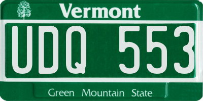 VT license plate UDQ553