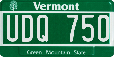 VT license plate UDQ750