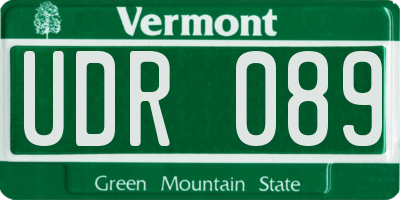 VT license plate UDR089