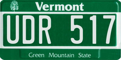 VT license plate UDR517