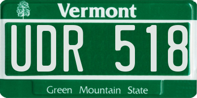 VT license plate UDR518