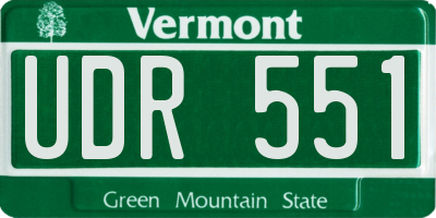 VT license plate UDR551