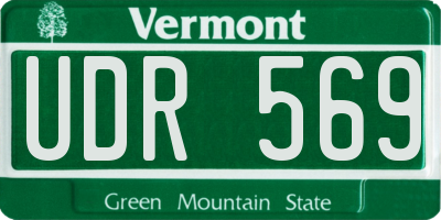VT license plate UDR569