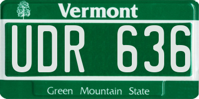 VT license plate UDR636