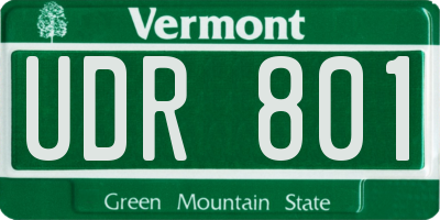 VT license plate UDR801