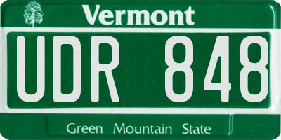 VT license plate UDR848