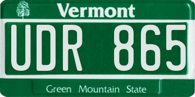 VT license plate UDR865