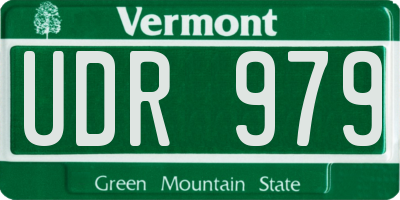VT license plate UDR979