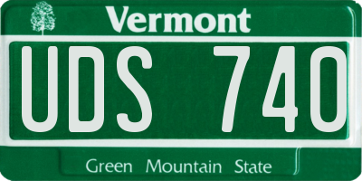VT license plate UDS740