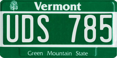 VT license plate UDS785