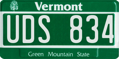 VT license plate UDS834