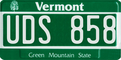 VT license plate UDS858