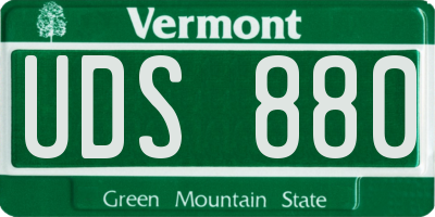VT license plate UDS880