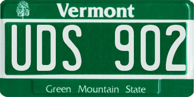 VT license plate UDS902