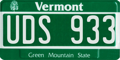 VT license plate UDS933