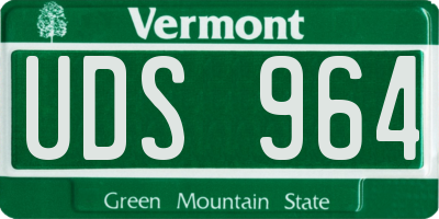 VT license plate UDS964