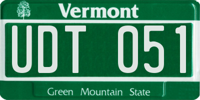 VT license plate UDT051