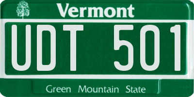 VT license plate UDT501