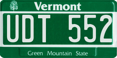 VT license plate UDT552