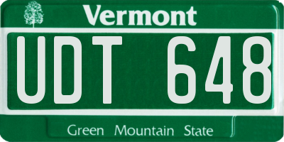 VT license plate UDT648
