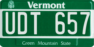 VT license plate UDT657