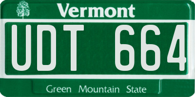 VT license plate UDT664