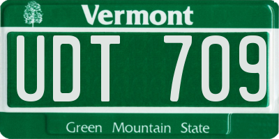 VT license plate UDT709