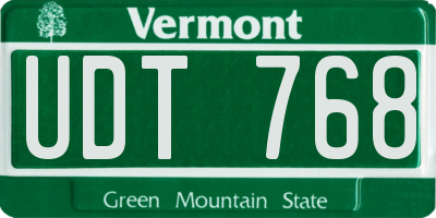 VT license plate UDT768