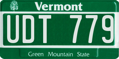 VT license plate UDT779