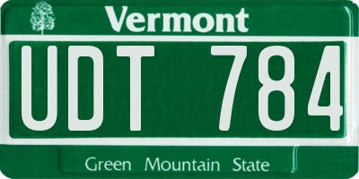 VT license plate UDT784