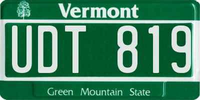 VT license plate UDT819
