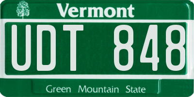 VT license plate UDT848