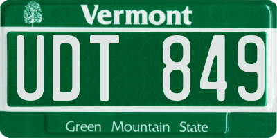 VT license plate UDT849