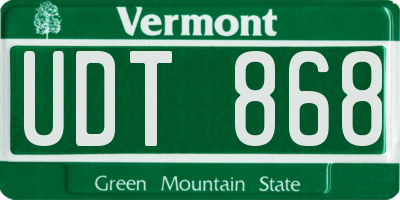VT license plate UDT868