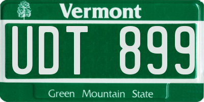 VT license plate UDT899