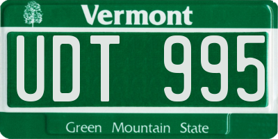 VT license plate UDT995