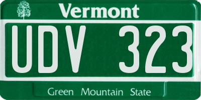 VT license plate UDV323