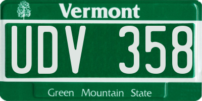 VT license plate UDV358