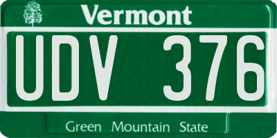 VT license plate UDV376