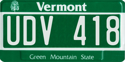 VT license plate UDV418