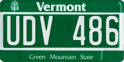 VT license plate UDV486