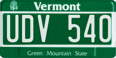 VT license plate UDV540