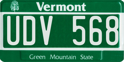 VT license plate UDV568