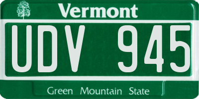 VT license plate UDV945