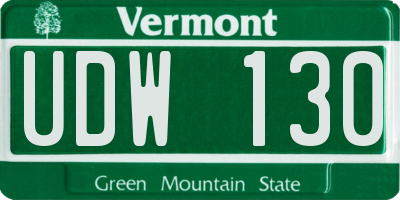 VT license plate UDW130