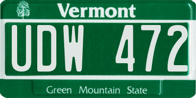 VT license plate UDW472
